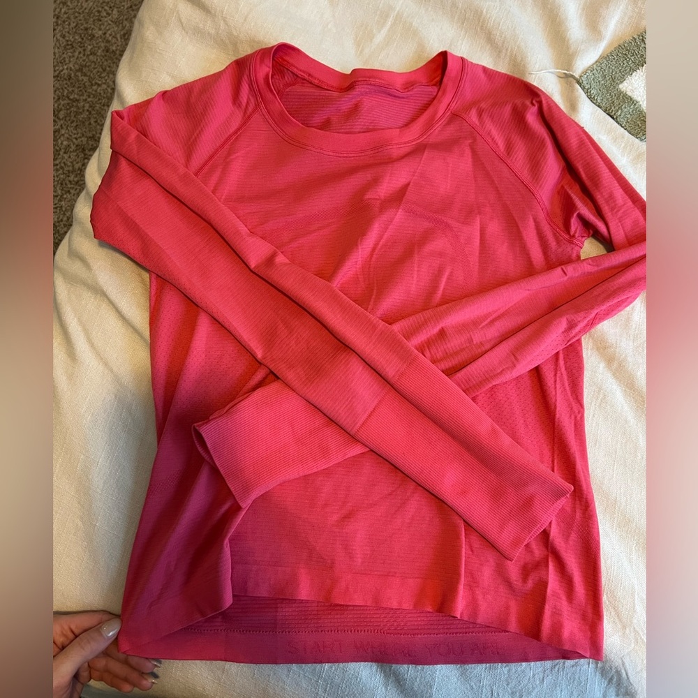 Lululemon Vibrant Pink Long Sleeve Top